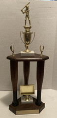 Trophy Baseball Bat 3 Column Posts 25″ Heavy Wood Metal Plastic Marble Team