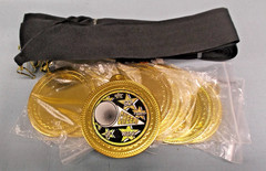 Cheerleading Award Medals – Lot of 8 – Heavyweight Gold – Wide Black Ribbon