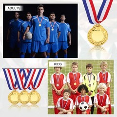 16Pcs Award Medals, Winner Award Trophy with Neck Ribbon, Gold