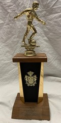 Kelbert Trophies All Metal And Wood Gold Top Vintage Olympic Soccer Trophy