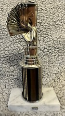 Vintage Poker Hand Trophy on White Carrara Marble Base From Italy