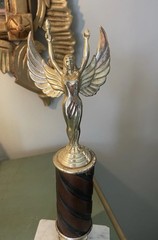 Antique Winged Gold Statue On Marble Base -1976