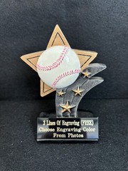 5 3/4” Gold Shooting Star Baseball Resin Trophy