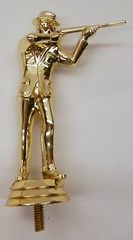 Vintage Rifle Shooting Gun Safety Trophy Topper Gold Chrome About 4.75″ Tall