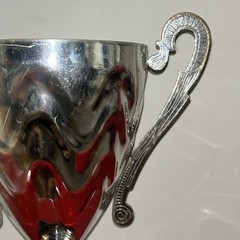 GENUINE METAL EUROPA GAMES TROPHY CUP – METAL ON MARBLE BASE – 16″ TALL