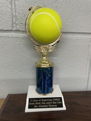SOFT Tennis Spinner Figure Trophy With 3” Post. (Please See All Photos)