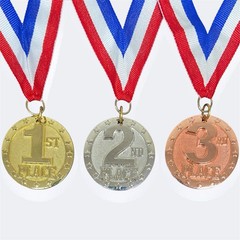 15 PCS Gold Silver Bronze Medals 2-inch 1st 2nd 3rd Place Awards with Ribbon