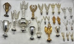 1950-70s Winged Victory Goddess Metal Trophy Toppers Lot of 24 Weighted Parts