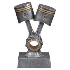 Double Piston Trophy – Custom Engraved Mechanic Award (8.25)