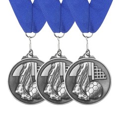 3Pcs Award Medals, Football Award Medals with Ribbon for Sports, Tin Color