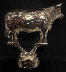 Cow Angus Cow Trophy Topper NOS Metal Silver Tone Heavy 3 1/2 By 3 1/2 Inches