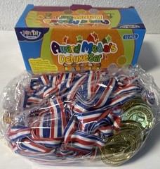 Metal Award Set JOYIN 72pc Assorted Gold/Silver w/ Multicolor Ribbons