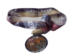 Medal Dash virtual run Neck Ribbon With 4×3″ Metal Finisher Award dr4