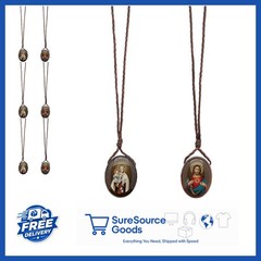 Wooden Catholic Scapular 2×3 Inches Multicolor Handmade with Brown Cord