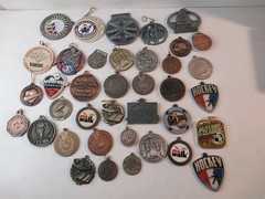 Large lot of 38 Medals keychain Awards Various sizes and events