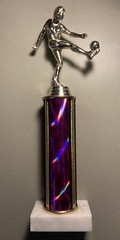 Female Soccer Trophy With Marble Base