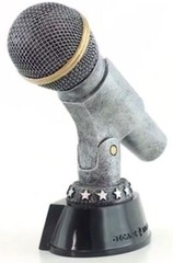 Silver Microphone Trophy / Engraved Karaoke Award (CM-99001) – DECADE AWARDS