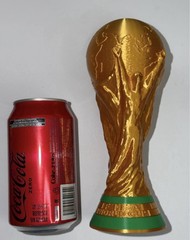 Soccer FIFa World Cup Trophy Replica, Gold Column, Green Base