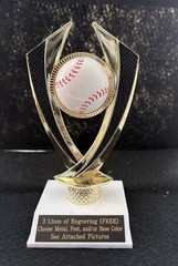 6 3/4″ Gold/Black Baseball Falcon Trophy. (Please See All Photos)