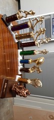 Blank Football Trophies Lot Multicolor Columns Marble Bases Gold Plastic