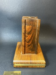Vintage 1970s Wood Trophy Base with Metal Trim 4.5″