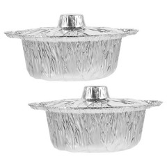 2 Pcs Containers to Keep Food Hot Barbecue Pan Roasting with Lid Foil Pans