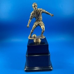 Sports Trophy Male Soccer Football Player Figurine Action Gold Black 14″ Award
