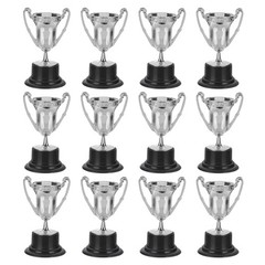 3.22 Inch Mini Trophies, 12 Pcs Plastic Silver Award Trophy Cups Trophies Award