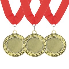 Award Medals, 3Pcs Prize Winner Award Medals with Ribbon, Gold
