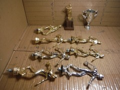 vintage lot of trophy tops only baseball bowling