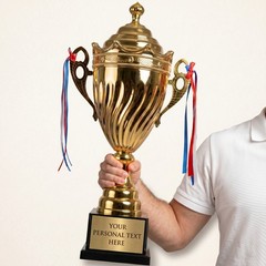 Large Metal Championship Trophy – 24 Inches Tall, 6 Pounds Premium Gold Trophy