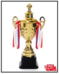 Fasmov Large Trophy Cup for Custom Trophy Keepsake, Gold Award for Sports, Tourn