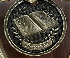Antique Gold 3D Honor Roll Medal