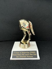 4” Horse’s Rear Trophy. (Please See All Photos)