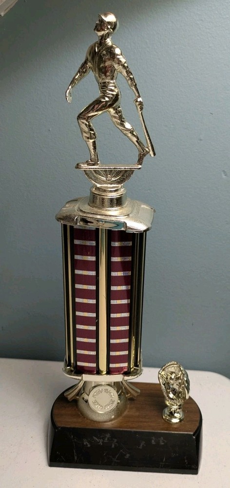 Little League Baseball 1986 Trophy Vintage Metal Plastic 14 1/2 inches Hologram