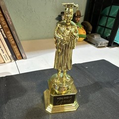 Gold Graduation Trophy Plastic Cap and Gown Award