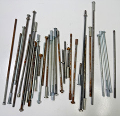 33 Various sized of used 1/4″ threaded trophy rods. Some light rust.