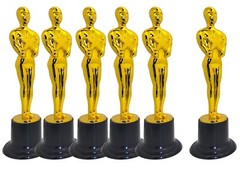 Gold Award Trophies (6 Inches) Bulk Golden Plastic Statues