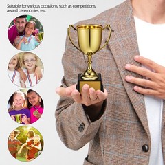 Golden Trophy for Sports and Party Celebrations with Square Base Stability