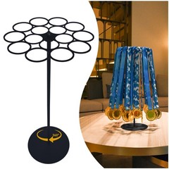 Medal Hanger Display Rotating | Wall-Safe Tabletop Running Stand Black