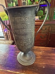 Antique 1923 Trophy Nautical Motor Boat 1st Place Cup Chicago Nelly Darling 10X7