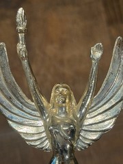 2 Vintage Trophy Toppers Winged Goddess Victory 60s 70s USA Metal