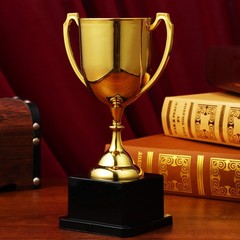 Golden Trophy for Sports and Party Celebrations with Square Base Stability