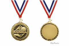 1.75″ Kickball Medal Antique Gold Finish Award w Ribbon Sports Trophy Medal (10)