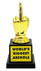 World’s Biggest AS%HO#E Trophy Middle Finger F-U- Golden Award – Joke Gag Gift