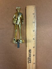 Vintage Salesman Award Trophy Gold Tone Metal Figure Businessman