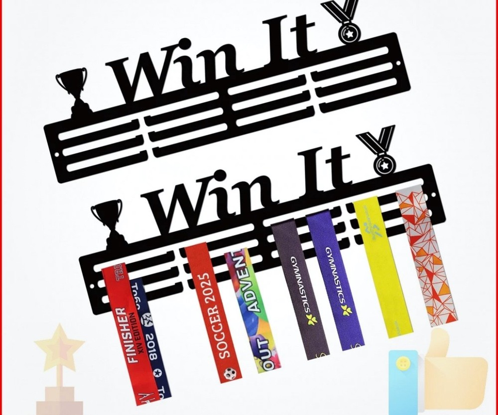 Tegik „Win It“ Black Metal Medal Hanger with Mounting Kit