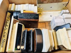 Huge Lot Vintage Marble Rock Trophy Bottom Bases Mixed Sizes White Black 20lbs