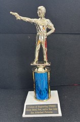 5 1/2” Male Pistol Shooter Trophy With 3” Post. (Please See All Photos)