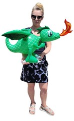 Large Fire Breathing Green Inflatable 30″ Dragons -Flying, Hanging and Standing